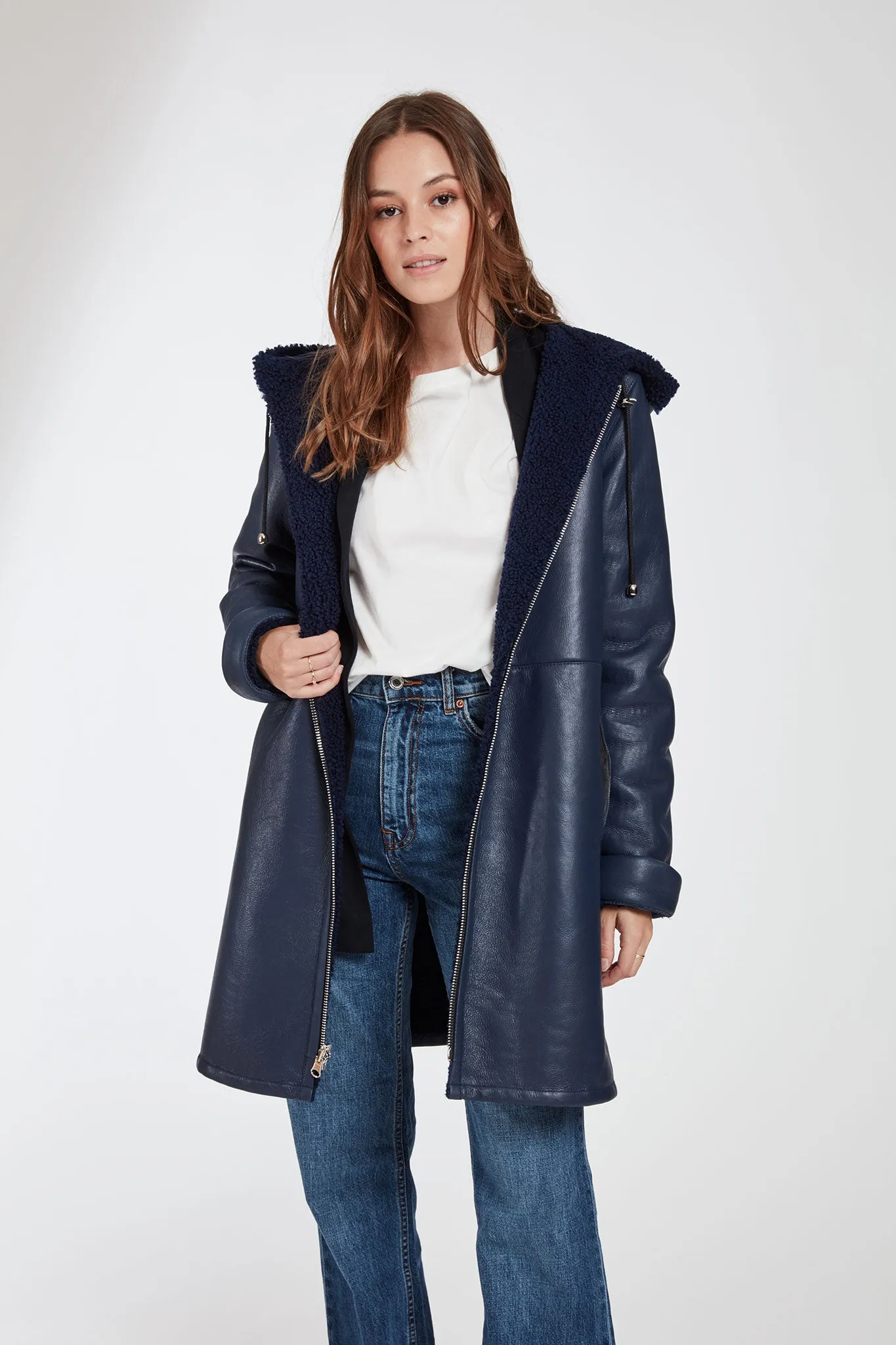 #1104 Shearling reverse to matching suede  was $1499 last one size M  $500