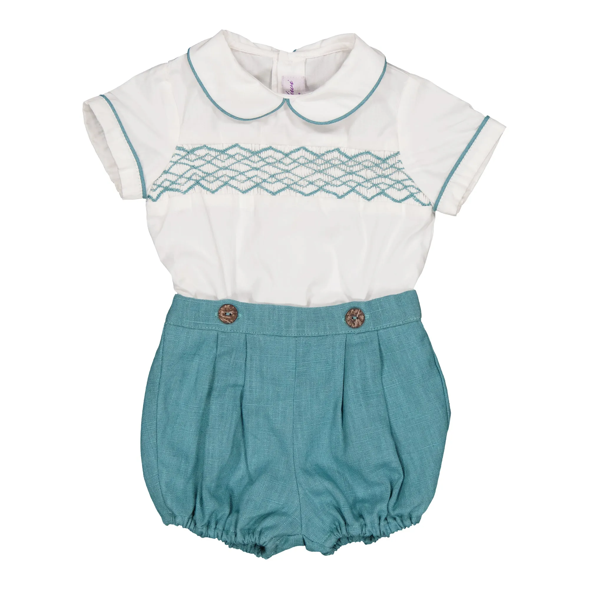 32062-BARNABE BABY BOY SET-Teal Linen