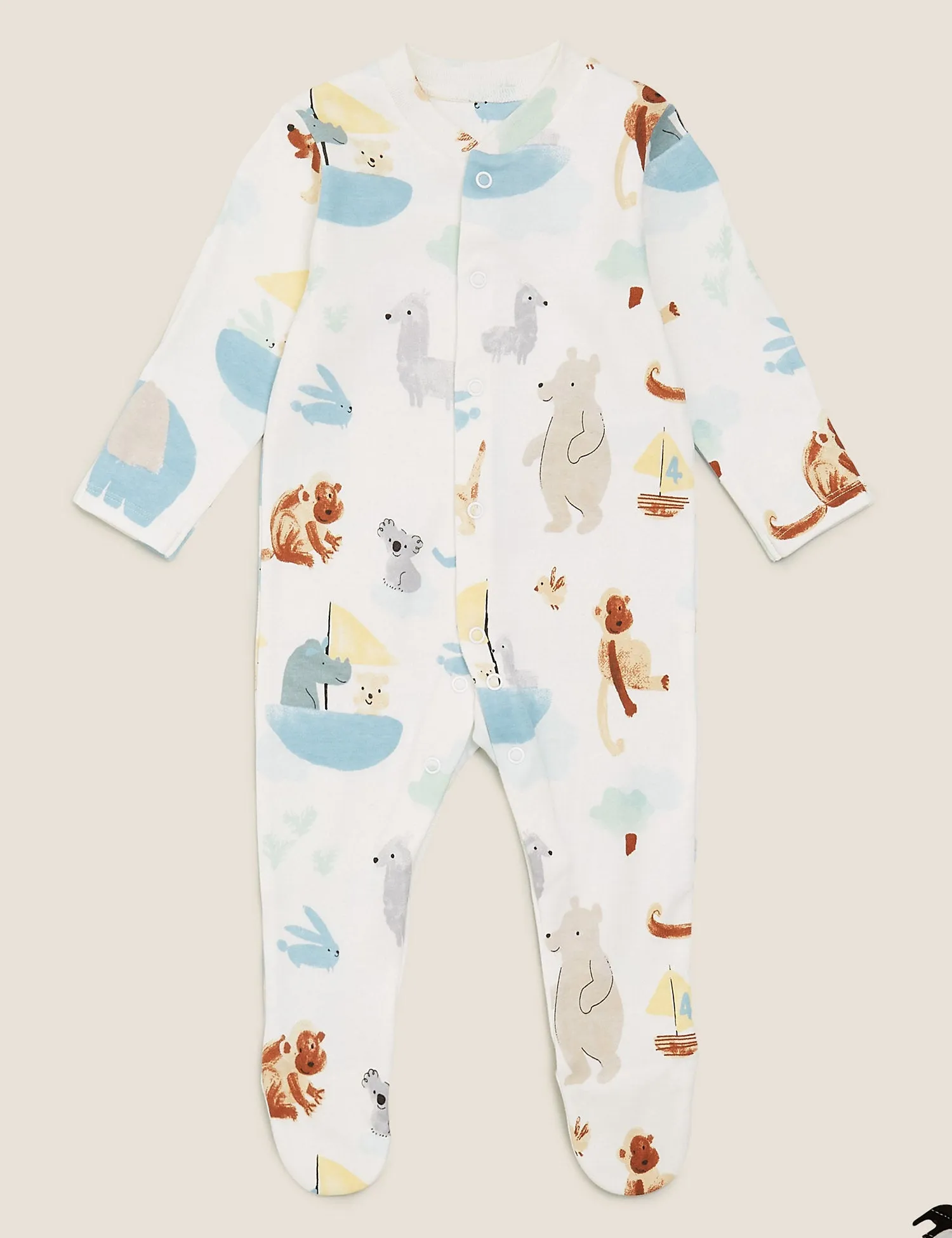 3pk Organic Cotton Printed Sleepsuits