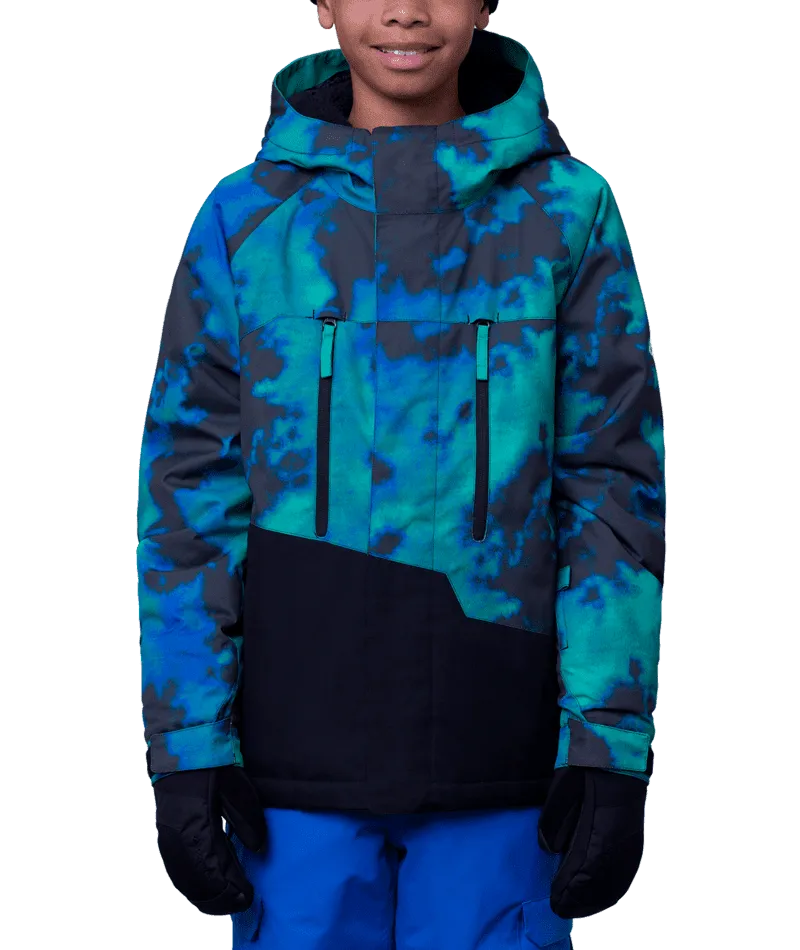 686 Youth Geo Insulated Snowboard Jacket Greenery Nebula Colourblock 2024