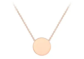 9K Rose Gold 10mm Disc Adjustable Necklace 41cm-43cm