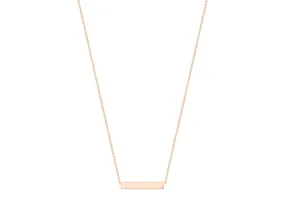 9K Rose Gold 22mm x 3mm Horizontal-Bar Adjustable Necklace 41cm-43cm