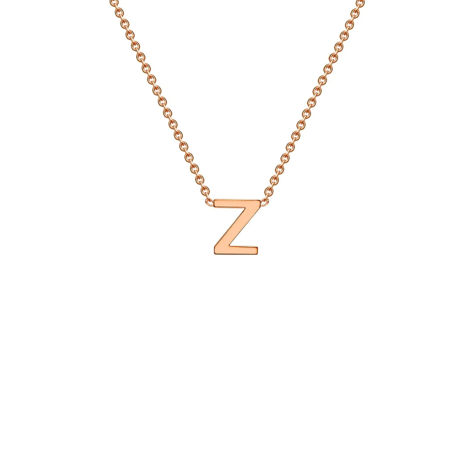 9K Rose Gold 'Z' Initial Adjustable Letter Necklace 38/43cm