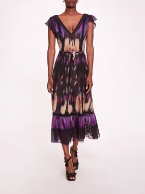 Abstract Viscose Midi Dress