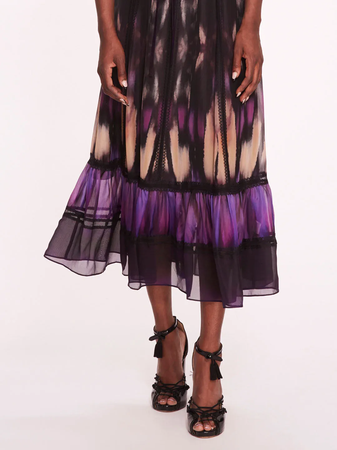 Abstract Viscose Midi Dress