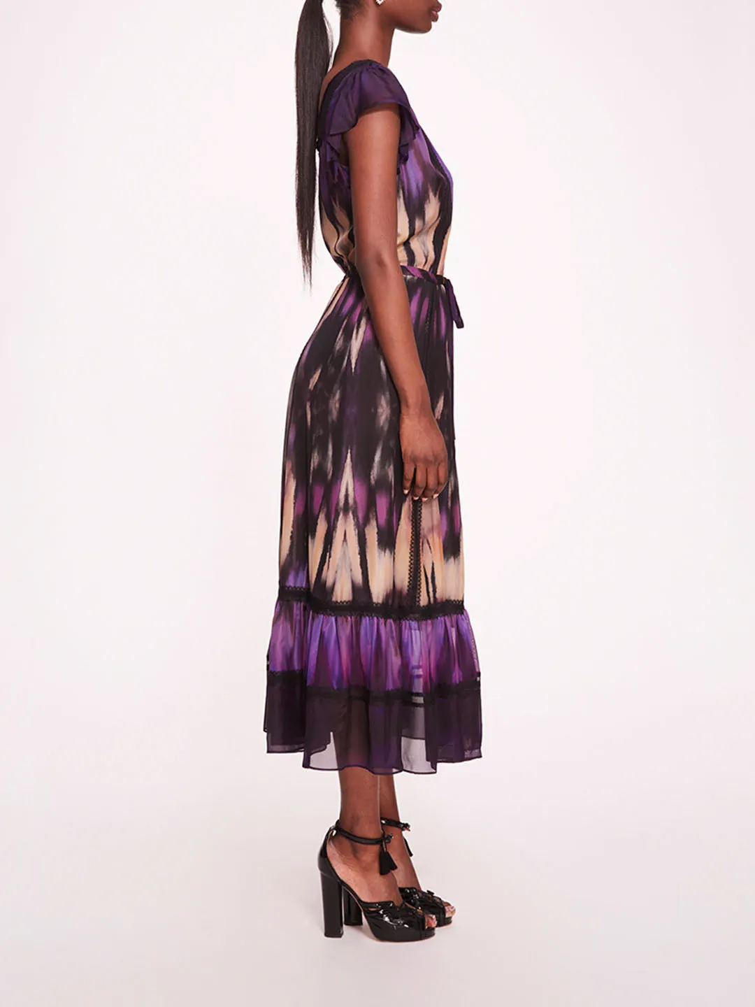 Abstract Viscose Midi Dress