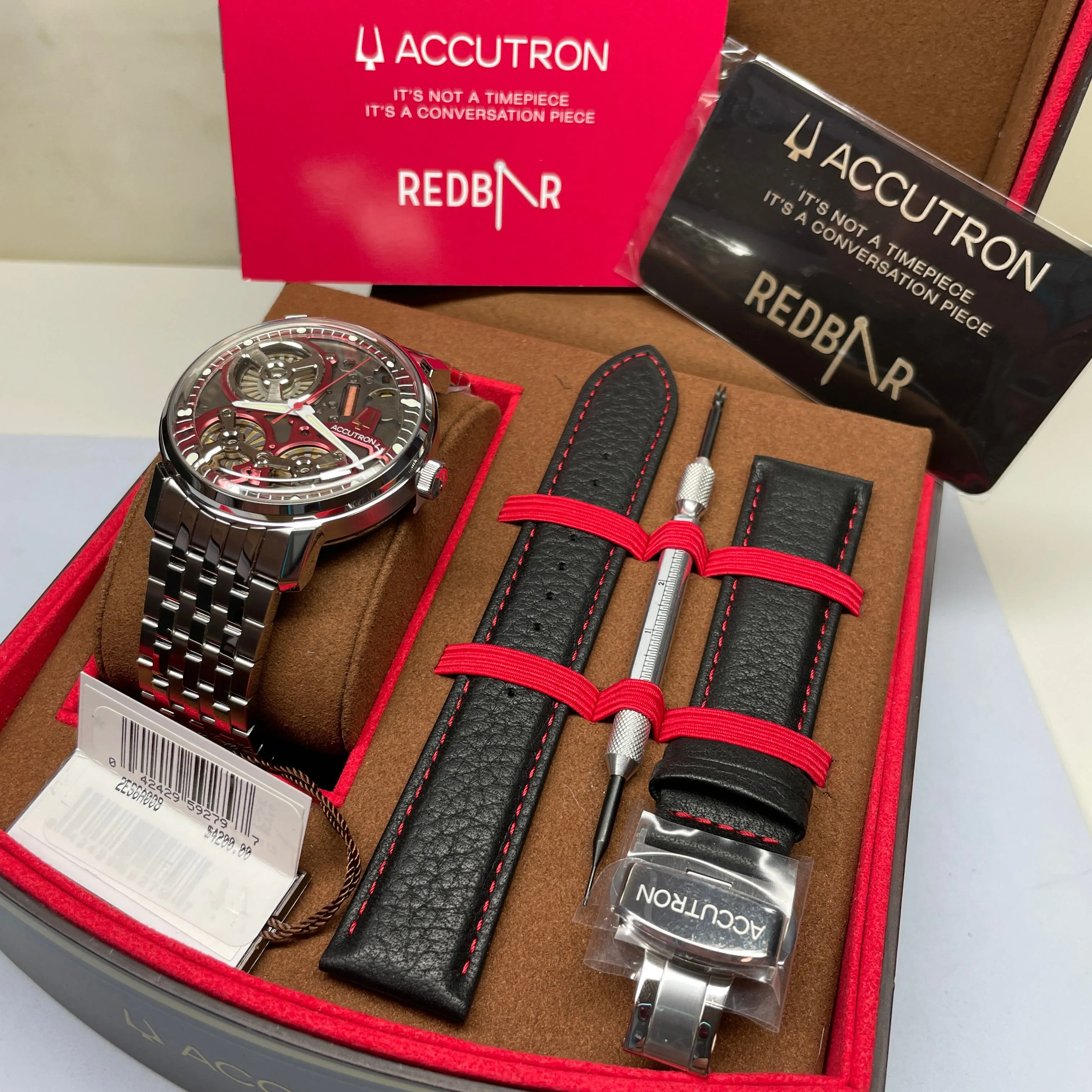 Accutron Spaceview 2020 X RedBar Edition Watch 2ES6A008 Set