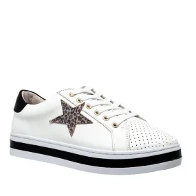 Alfie & Evie Pixie White Animal black Casual Shoe Lace Up Platform