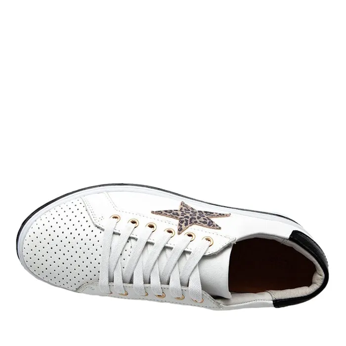 Alfie & Evie Pixie White Animal black Casual Shoe Lace Up Platform