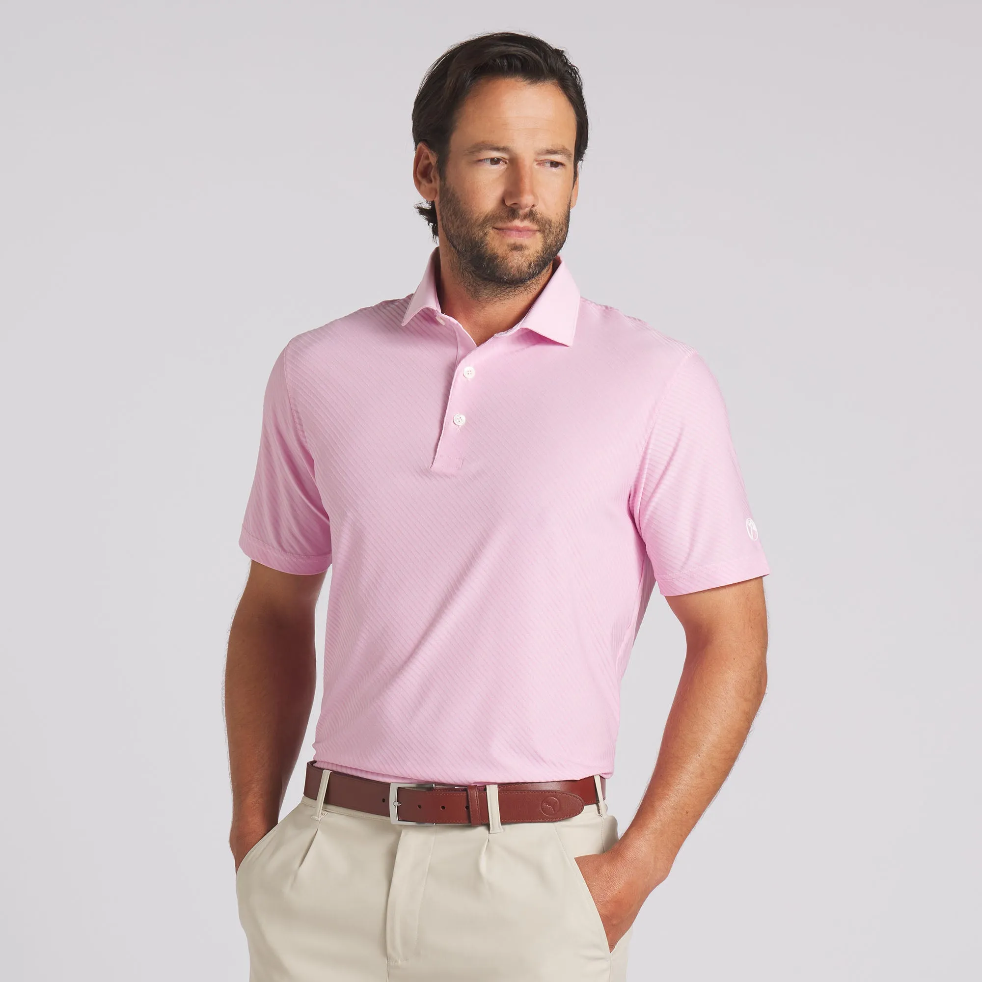 AP Jacquard Stripe Golf Polo