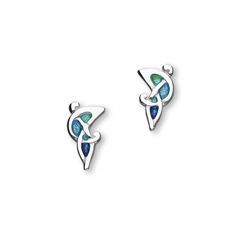 Archibald Knox Sterling Silver Drop Earrings With Enamel - EE43