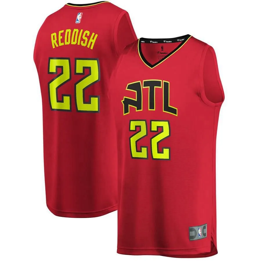 Atlanta Hawks Cam Reddish Fanatics Branded Replica Fast Break Statement Jersey Kids - Red | Ireland X8325Z1