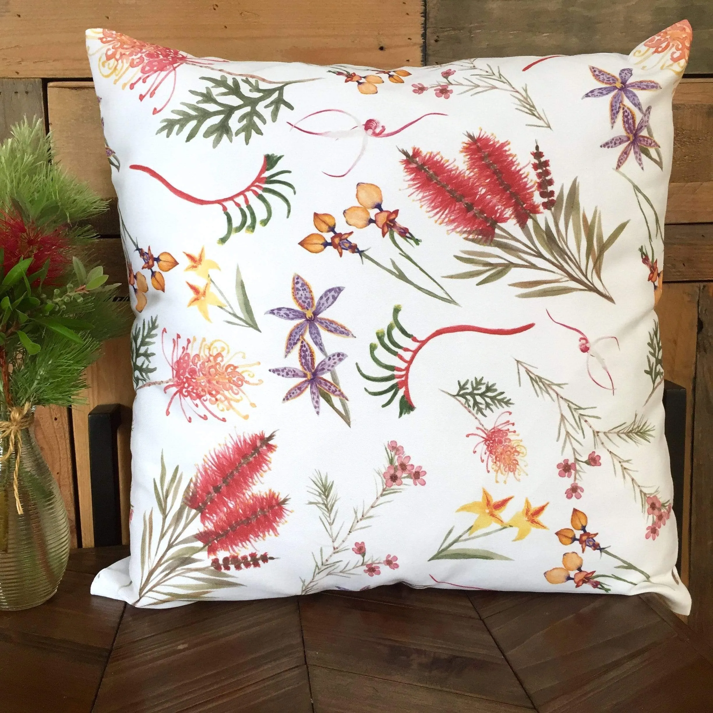 Australian Flora Cushion Cover All Over Cotton Drill