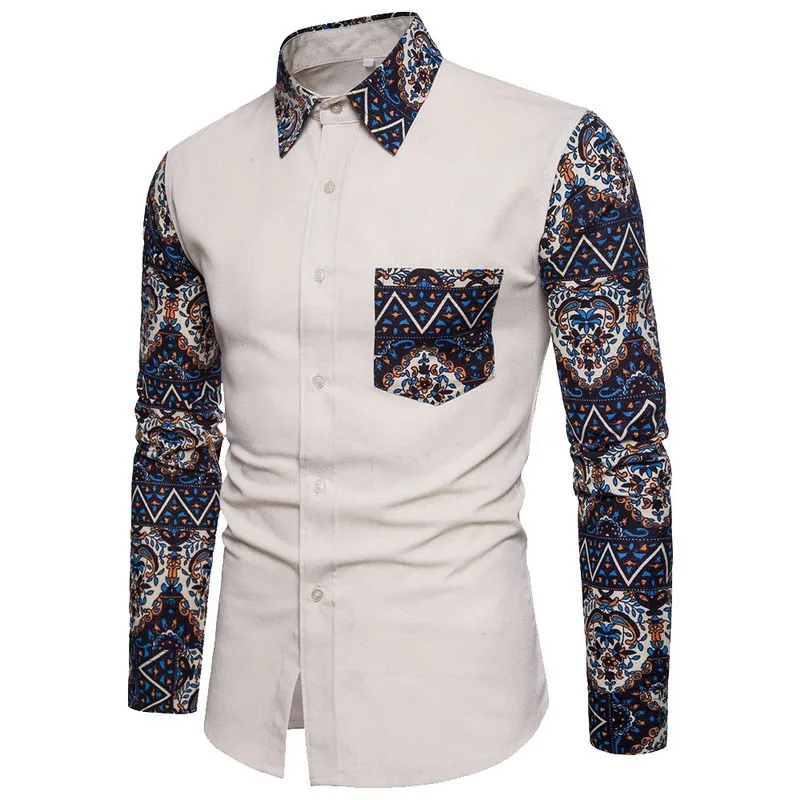 Autumn Fashion Shirts Male Cotton Slim Fit Turn-Down Dress Shirt