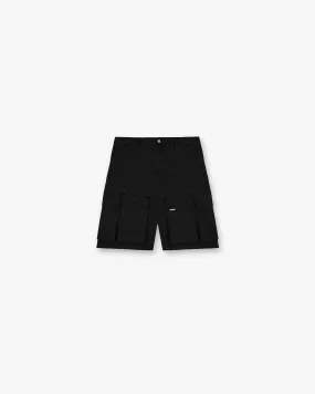 Baggy Cotton Cargo Short - Black