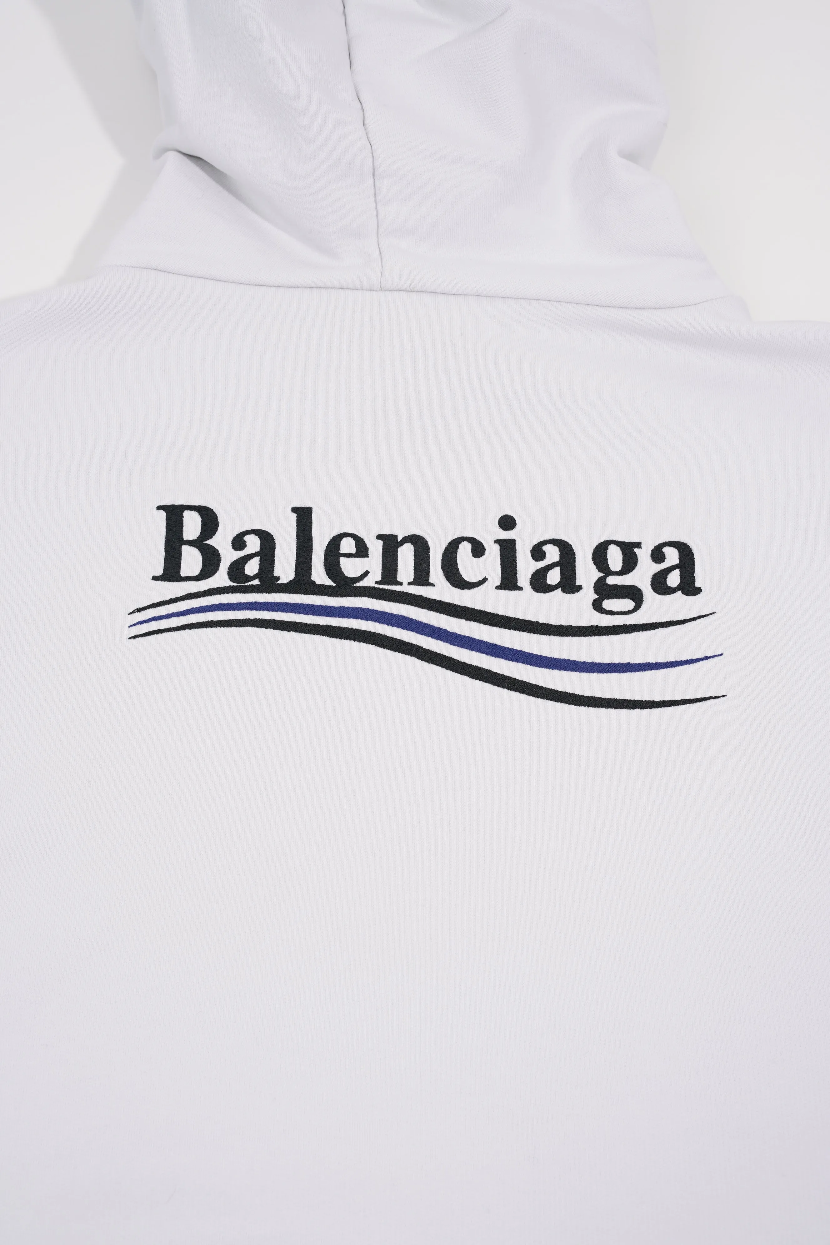 Balenciaga Mens Political Hoodie White L