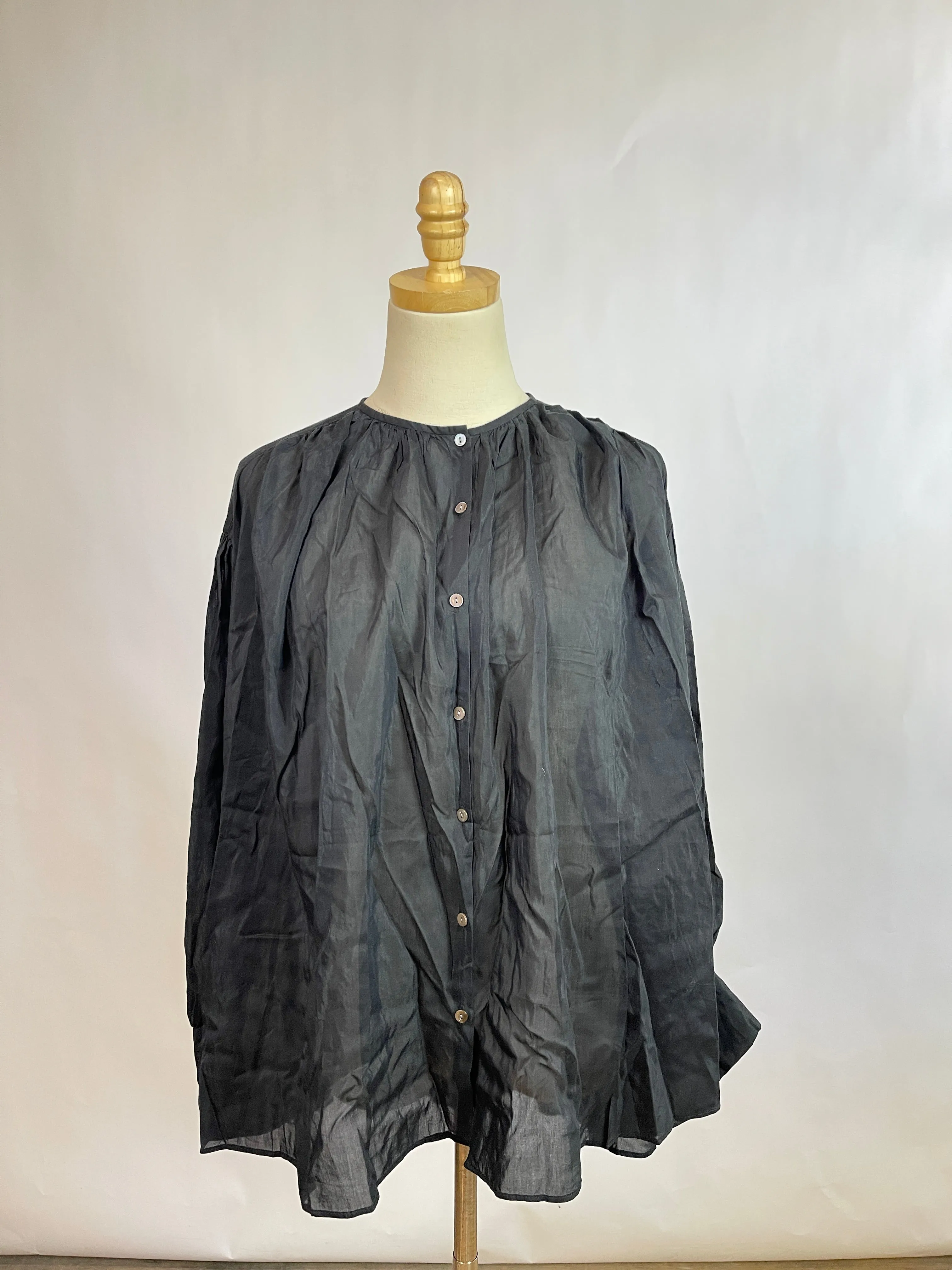 Banana Republic Black Silk & Cotton Blouse (S)