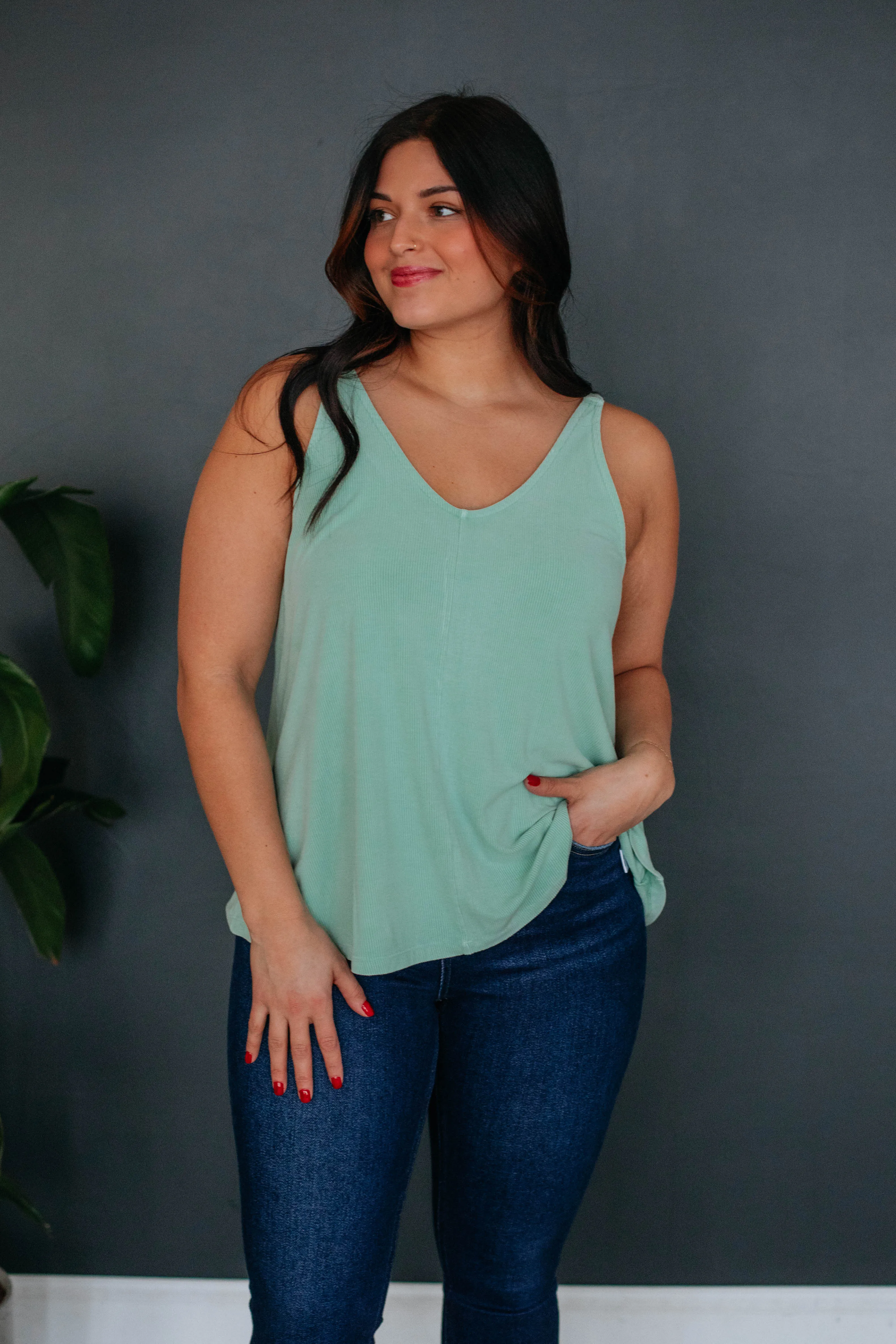 Baxter Ribbed Tank - Mint