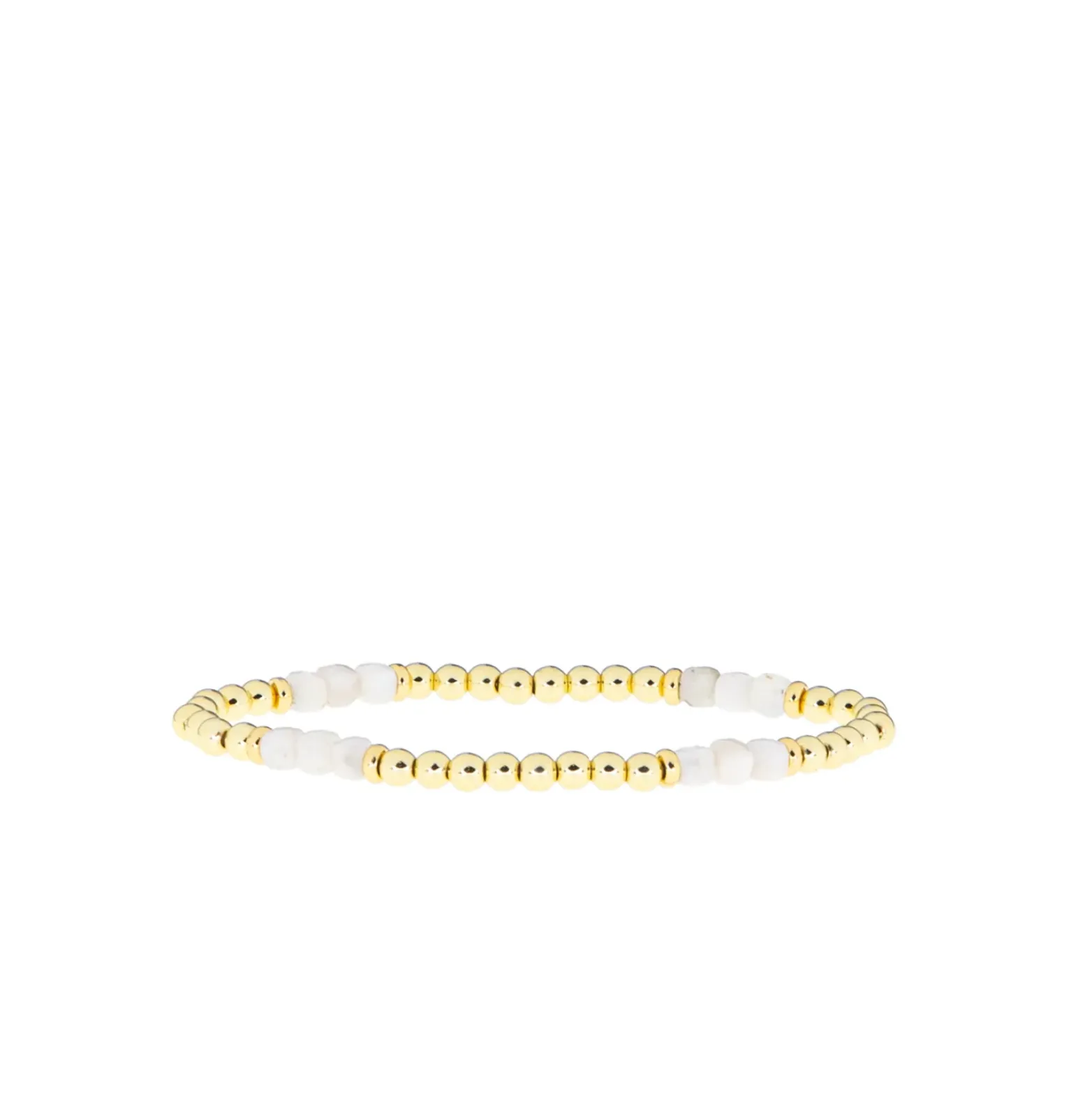 Beaded Bracelet ~ Gold/White