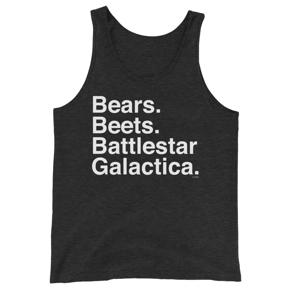 Bears. Beets. BSG. Unisex Tank Top