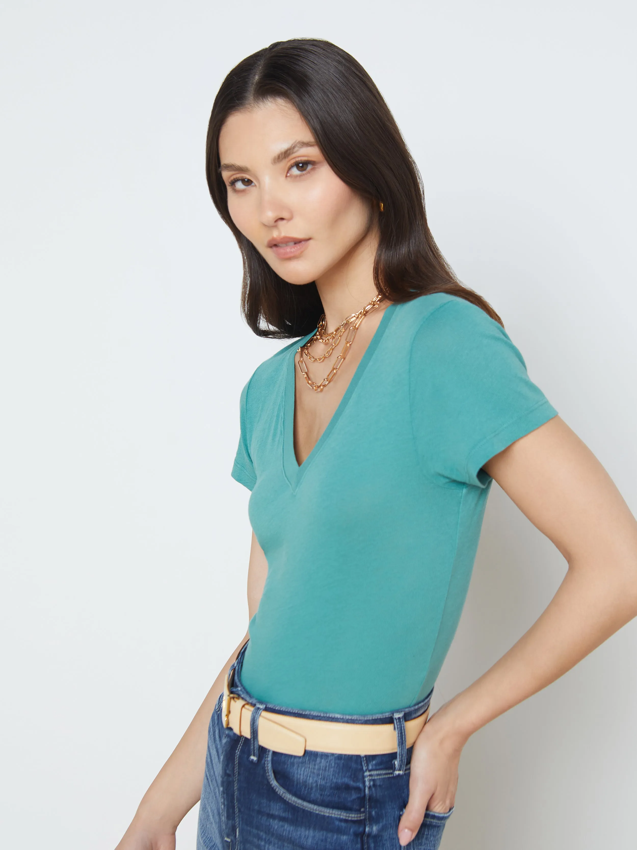 Becca Cotton V-Neck Tee