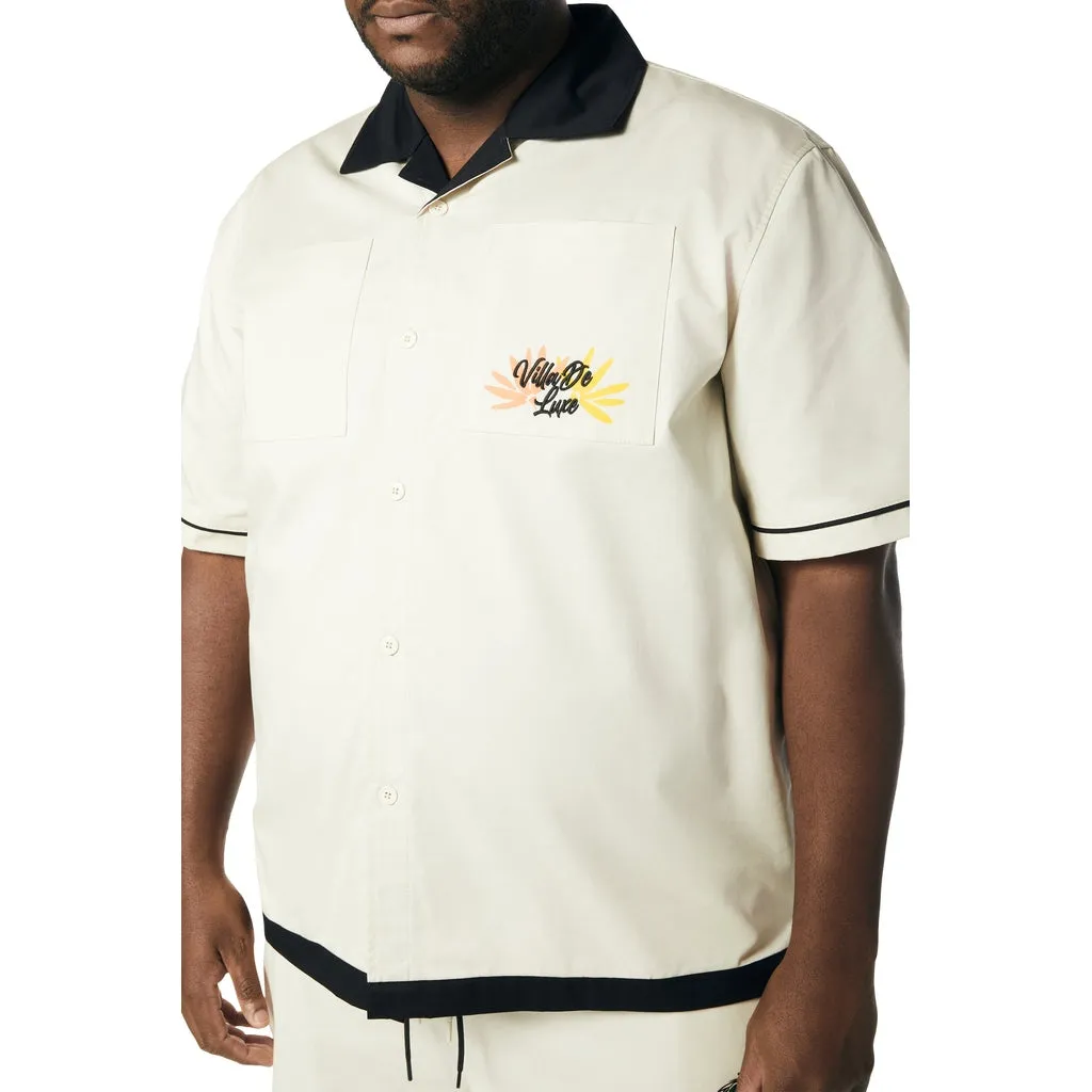 Big and Tall - Toucan Resort Polished Twill Shirt - Chalk