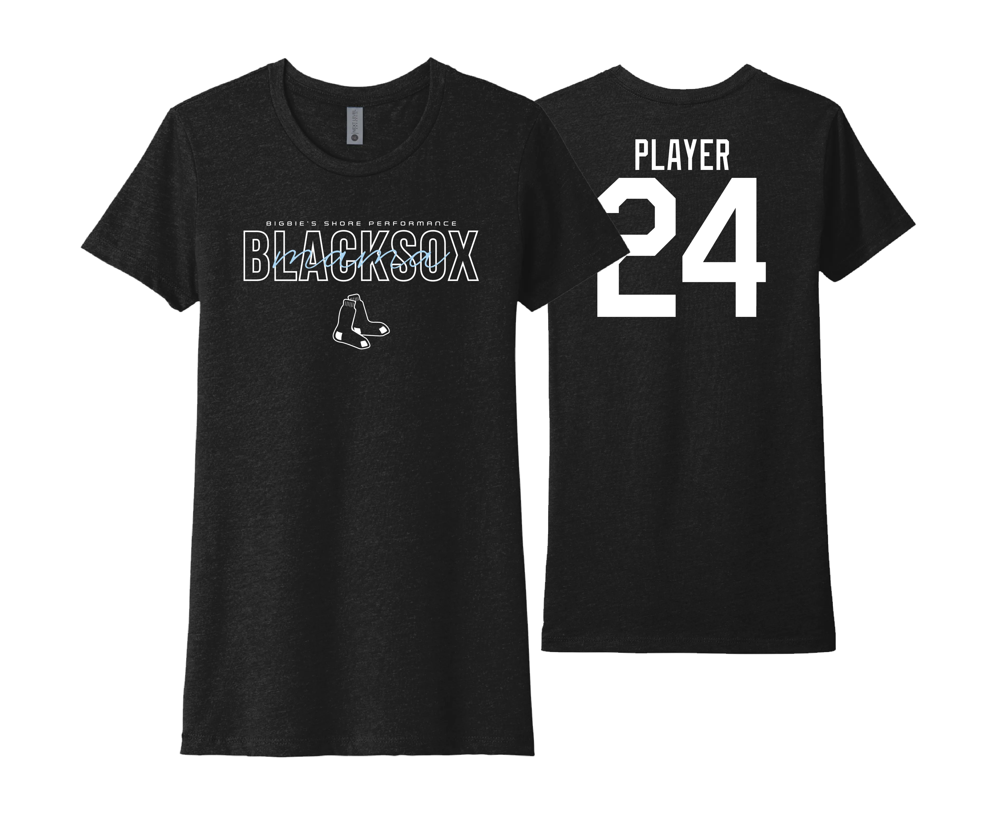 Black Sox Mom - Women's Cotton Crew Neck