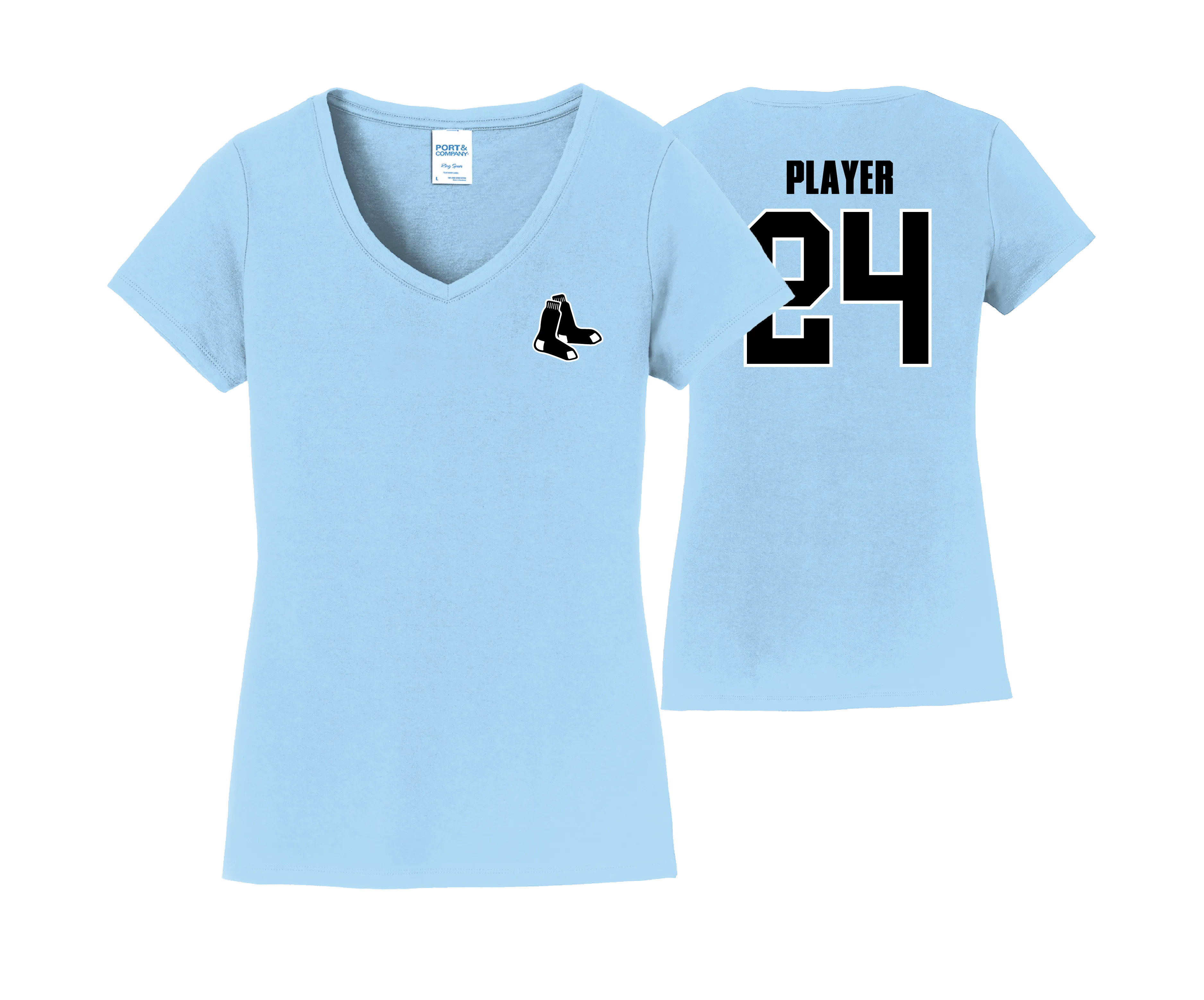 Black Sox Mom - Women's Cotton V neck