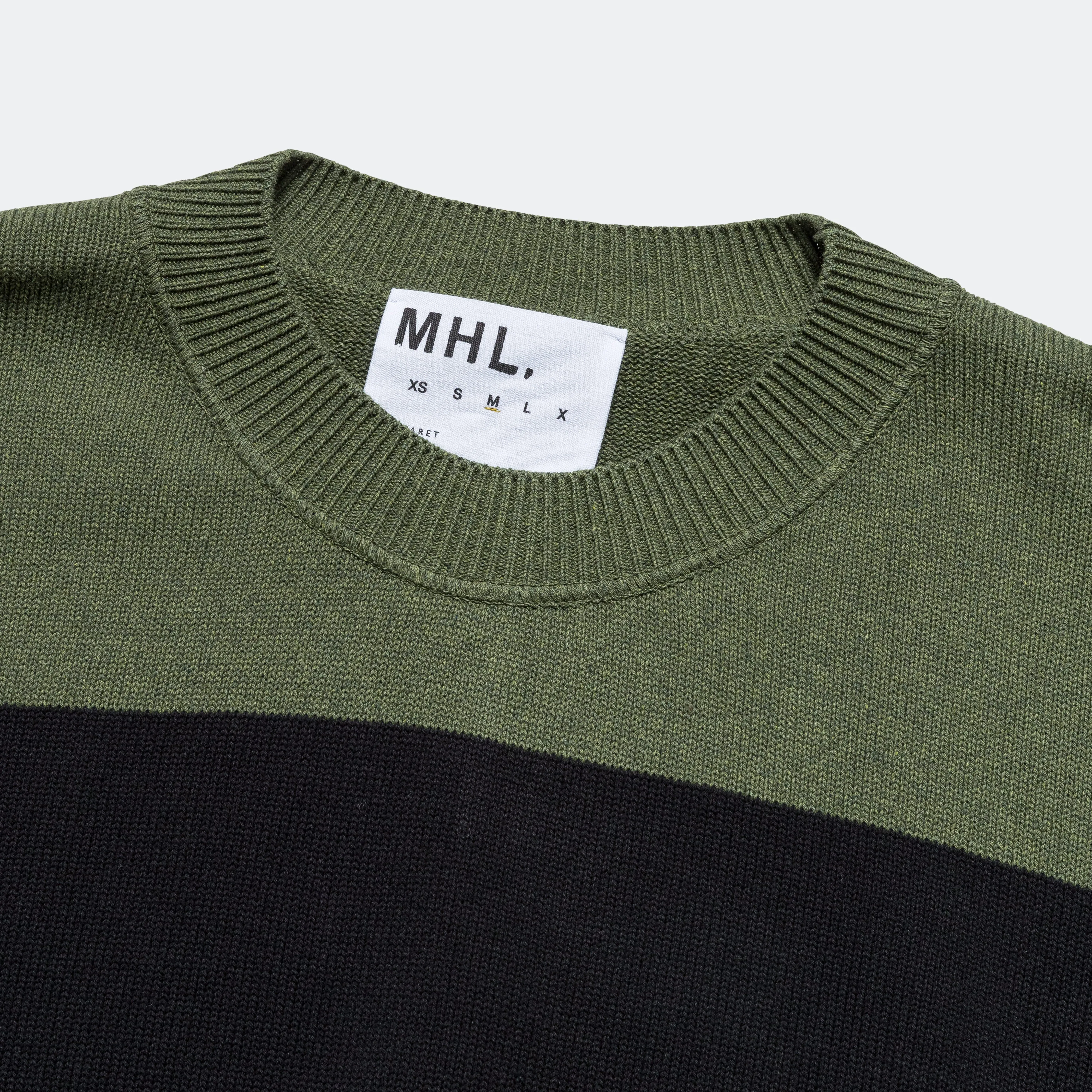 Block Stripe Jumper - Green/Black Dry Cotton