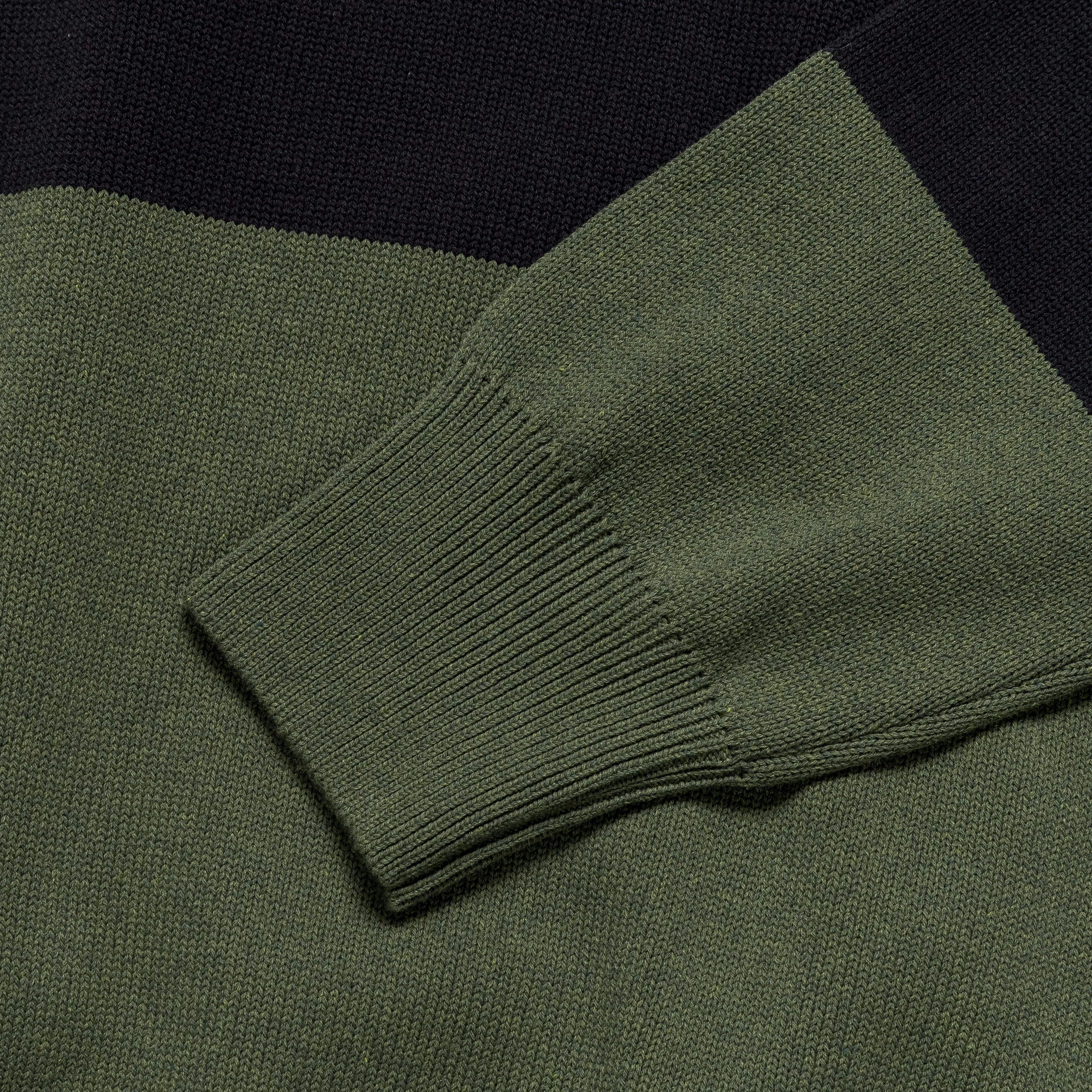 Block Stripe Jumper - Green/Black Dry Cotton