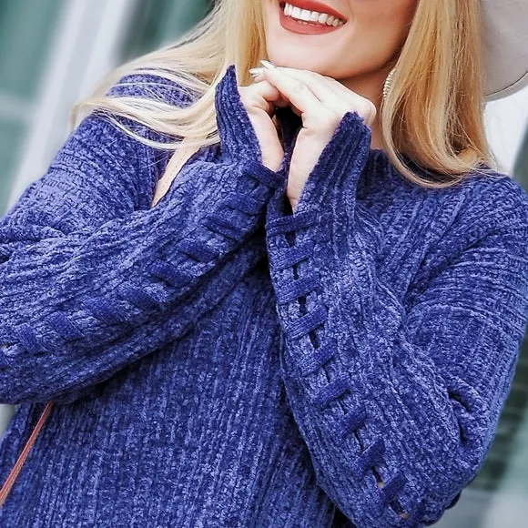 Blue Chenille Sweater