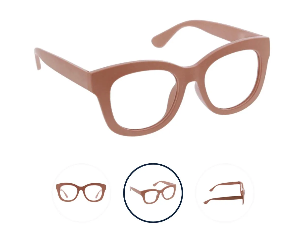 Blush Matte Center Stage Glasses - Blue Blockers