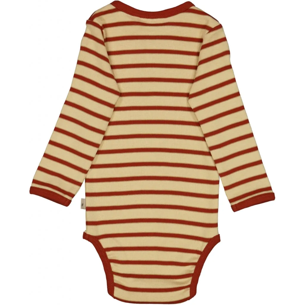 Body Placket LS - sienna stripe