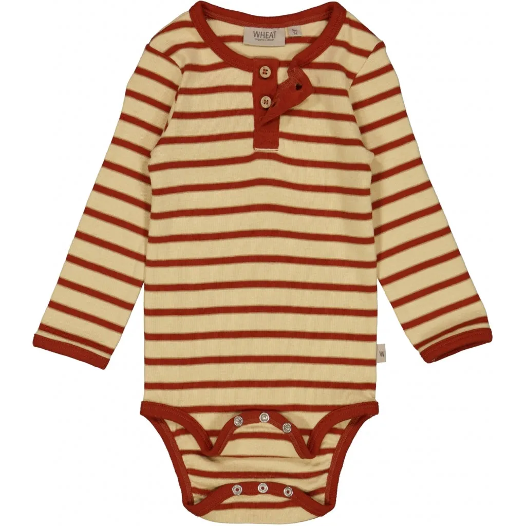 Body Placket LS - sienna stripe