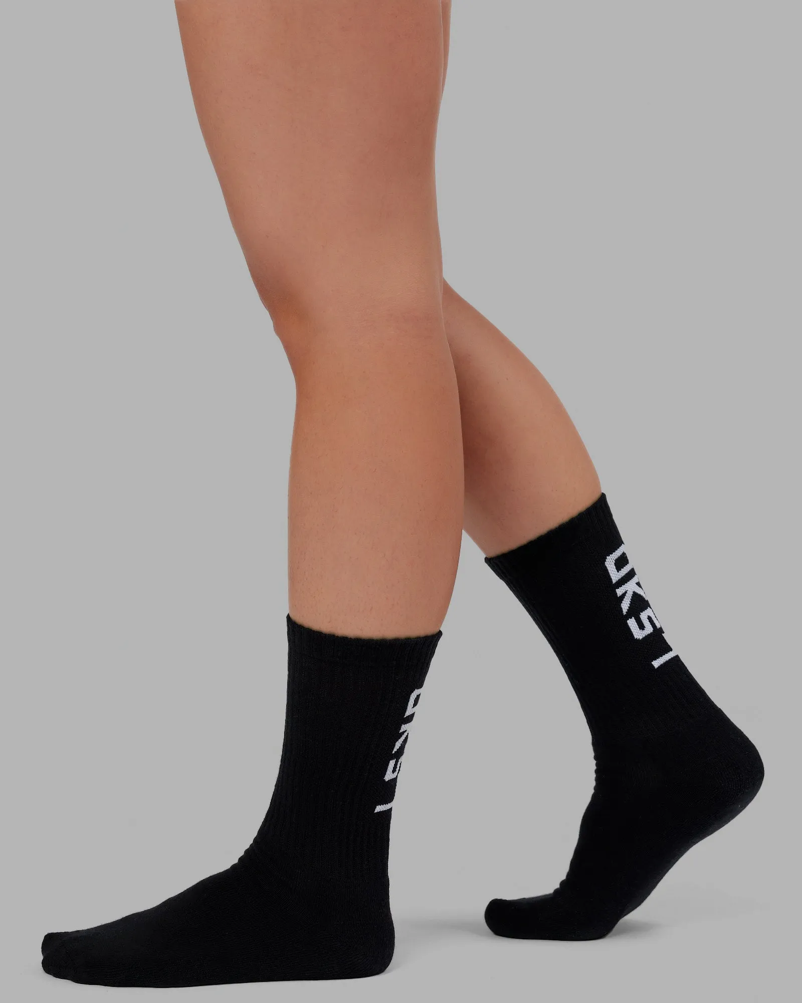 Brand Crew Socks - Black