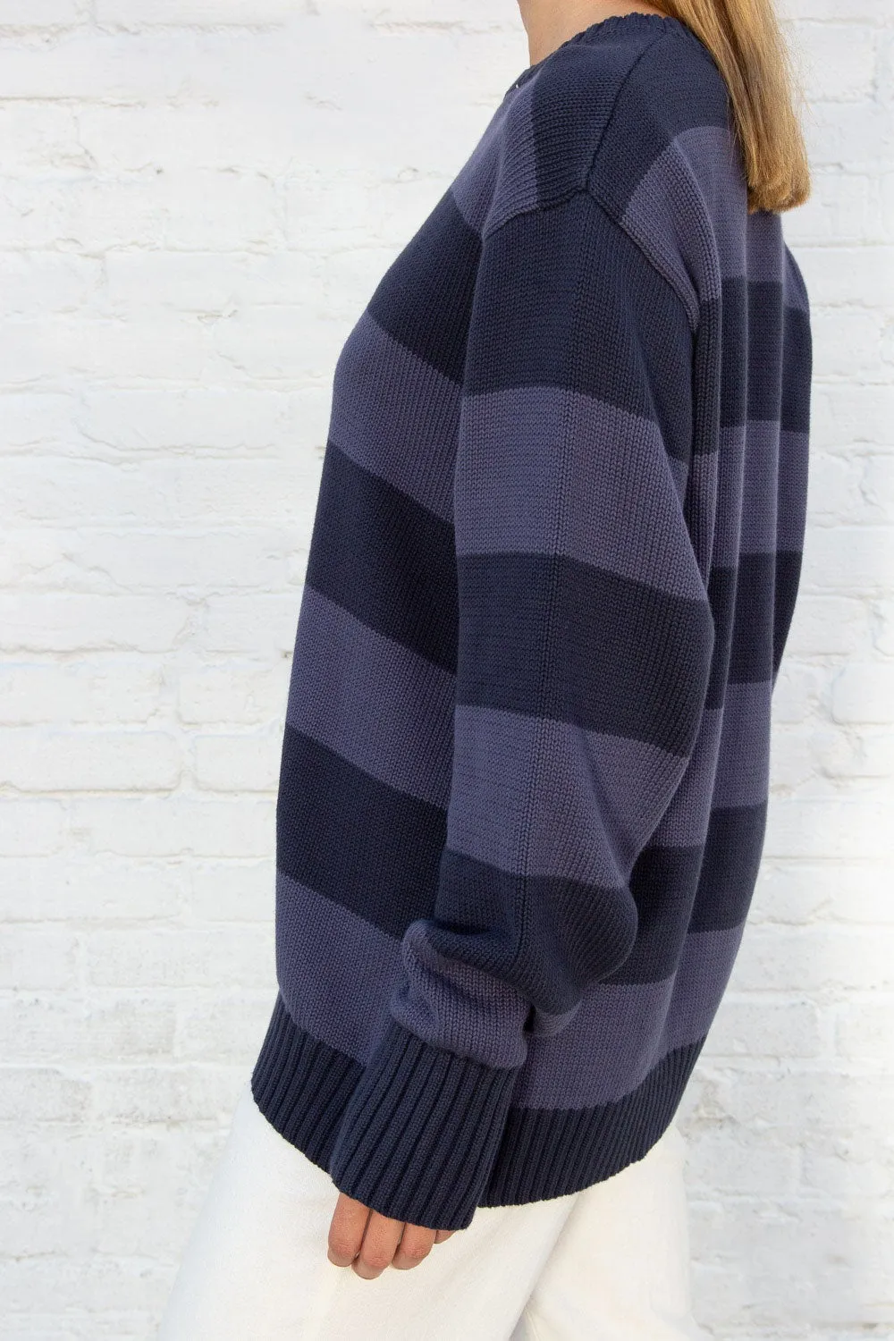 Brianna Cotton Thick Stripe Sweater