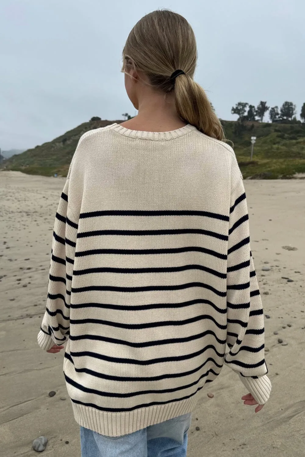 Brianna Cotton Thin Stripe Sweater