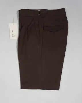 Briglia Pleated Cotton Chinos / Brown