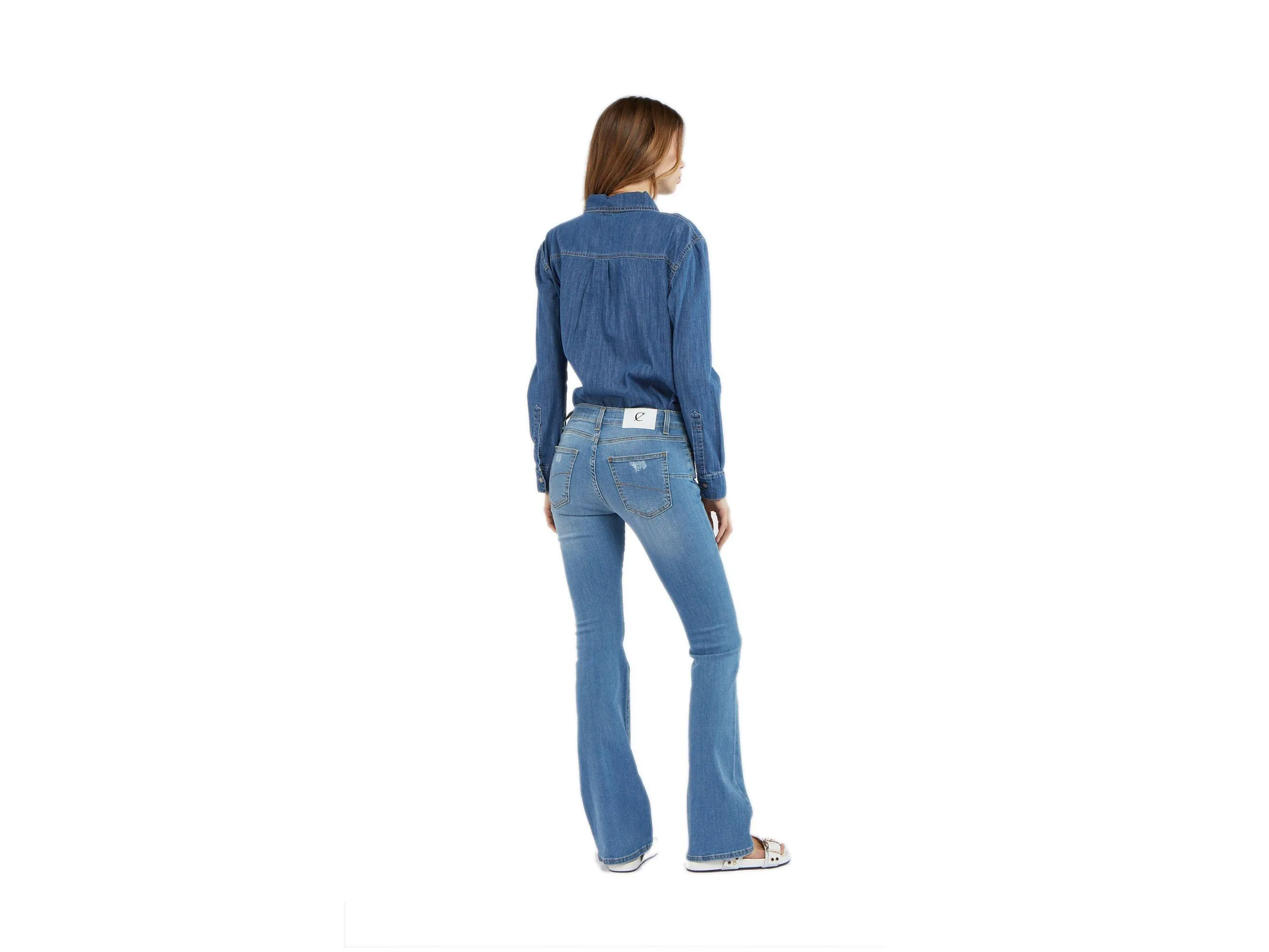 CAFENOIR Camicia Jeans Manica Lunga Blu Medio Chiaro JC0013