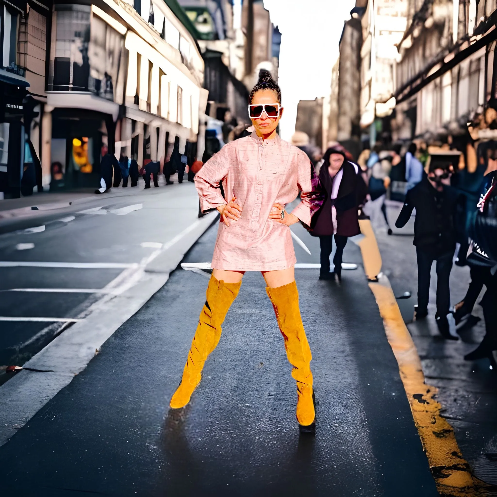 Camel Suede Thigh High Boots