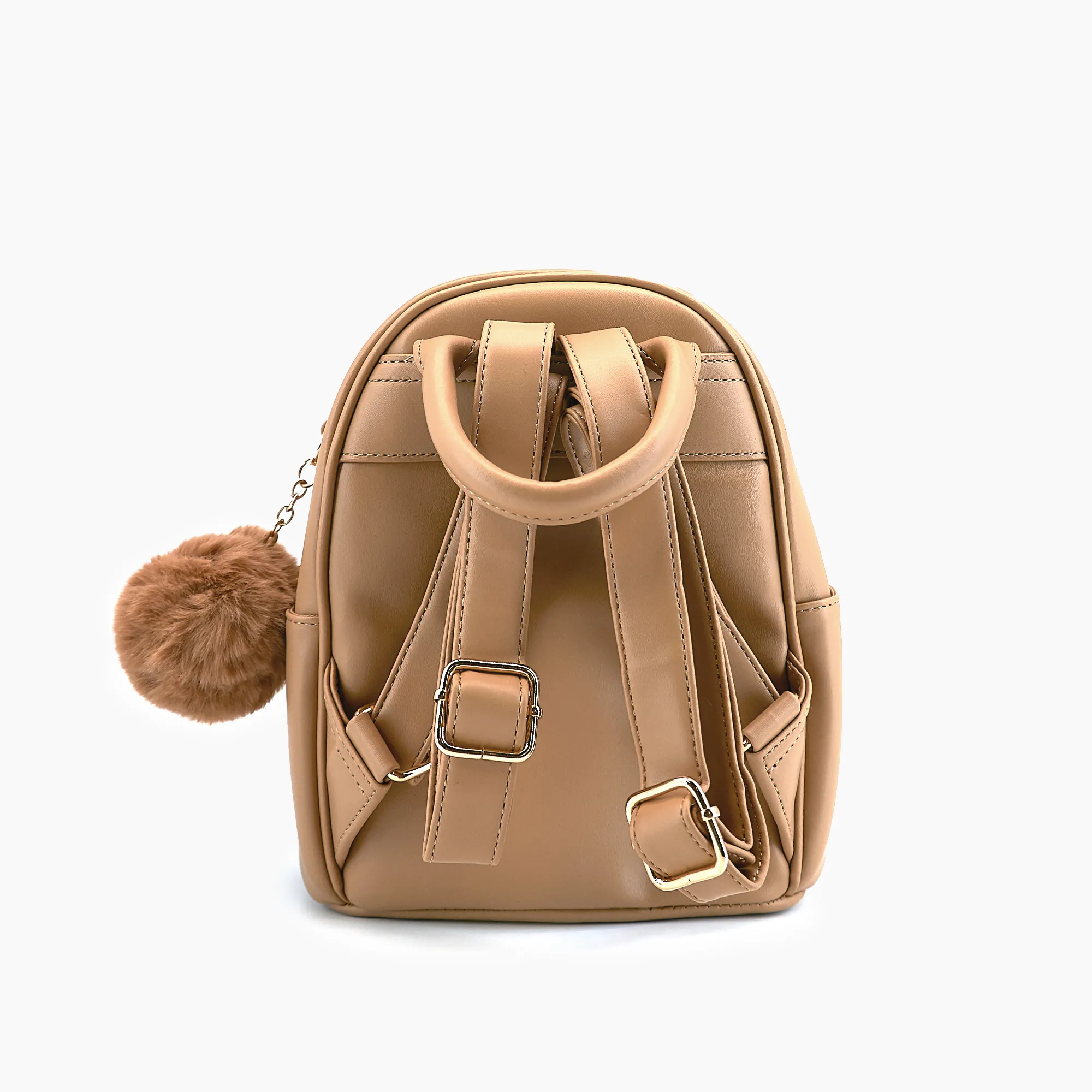 Caramel Puffer Vegan Leather Backpack