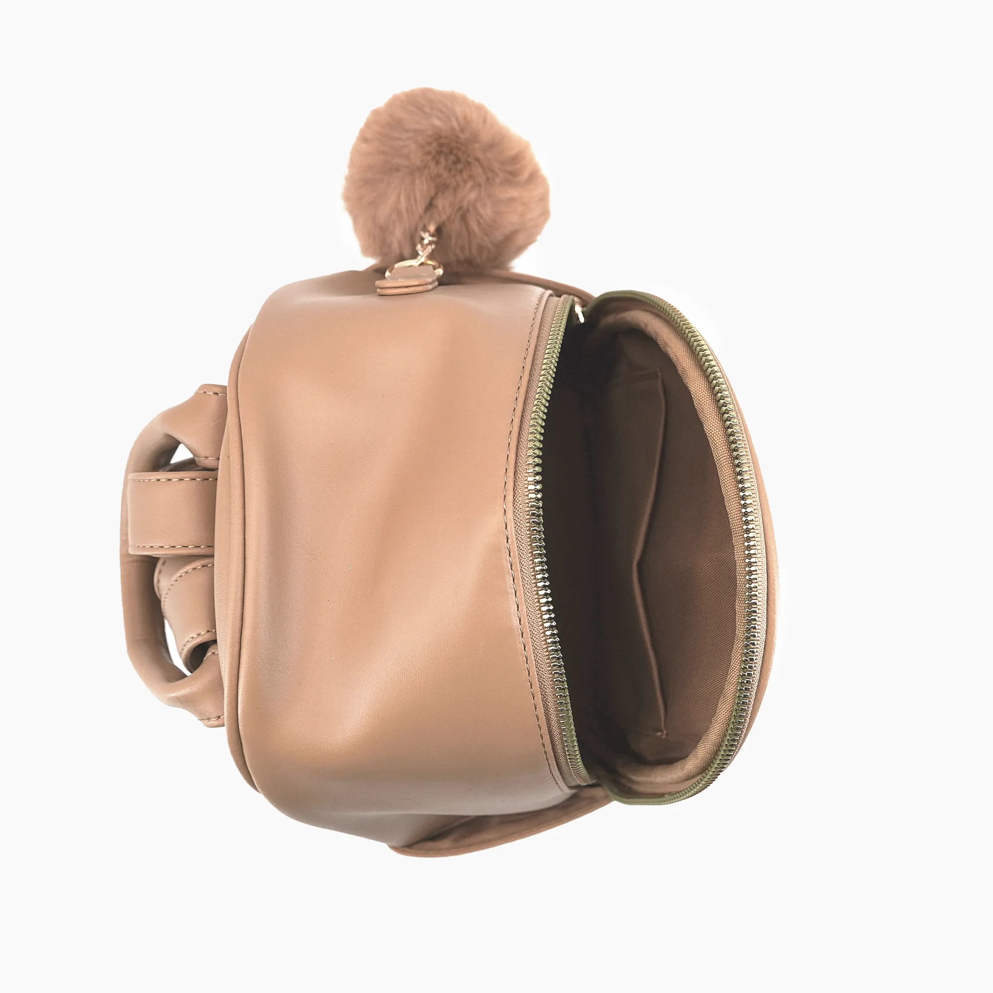 Caramel Puffer Vegan Leather Backpack