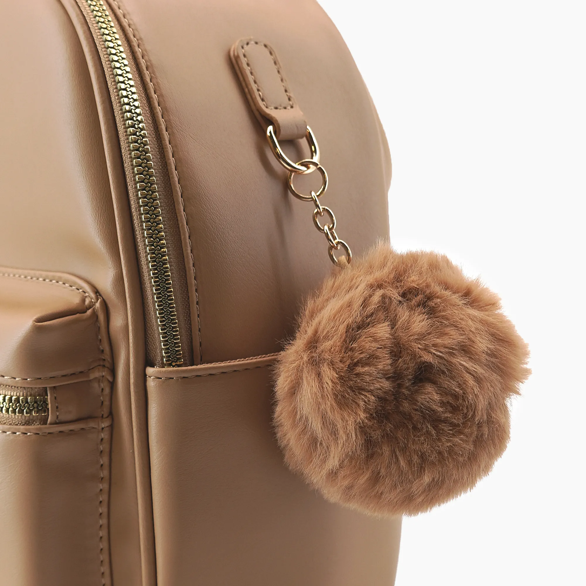 Caramel Puffer Vegan Leather Backpack