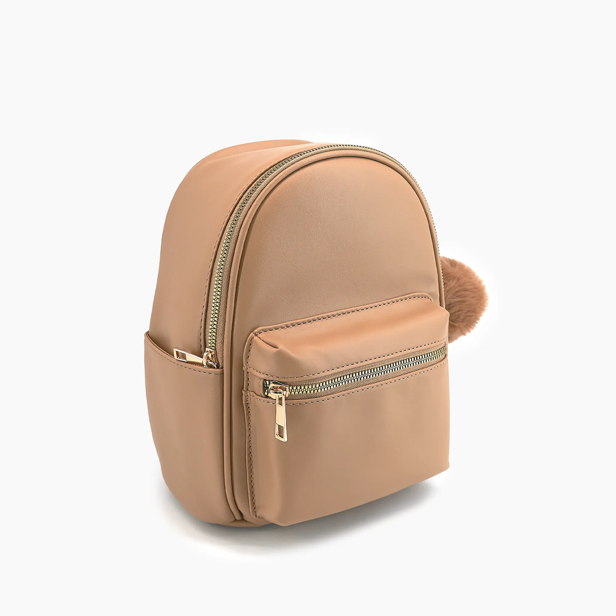 Caramel Puffer Vegan Leather Backpack