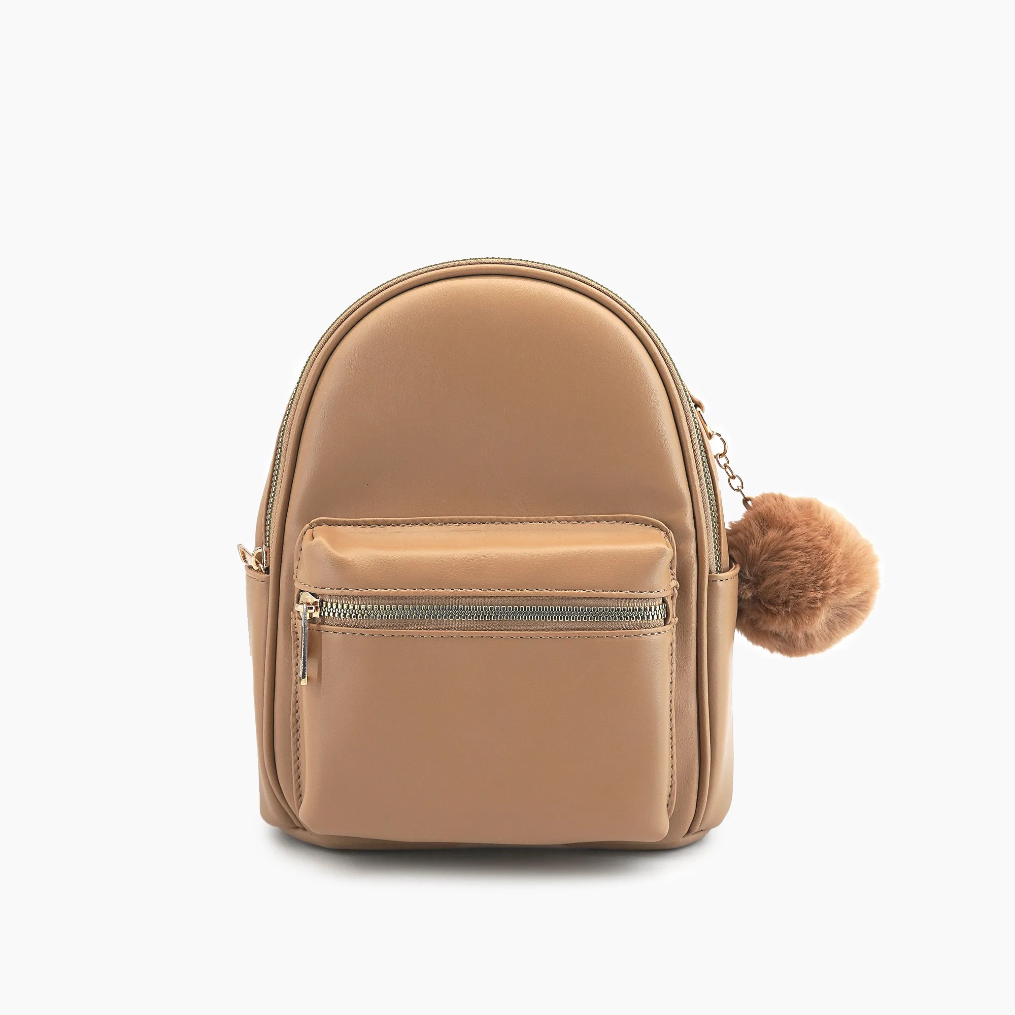 Caramel Puffer Vegan Leather Backpack