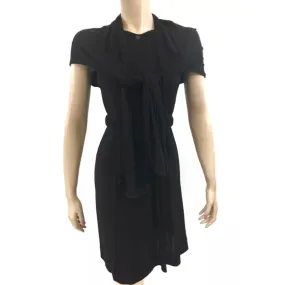 Chanel 09P Black Sleeveless Dress with Cape Scarf Size US6 | FR36