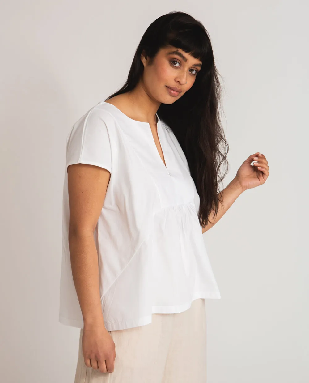 Clarissa Organic Cotton Top In White