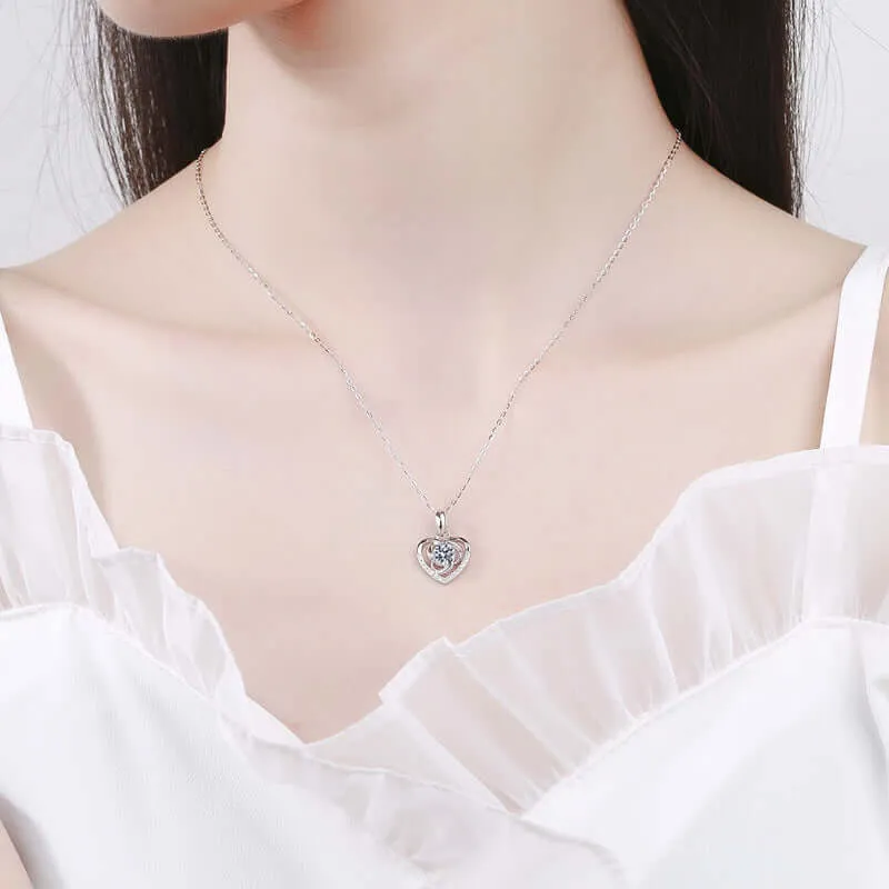 Clover Heart Moissanite Necklace