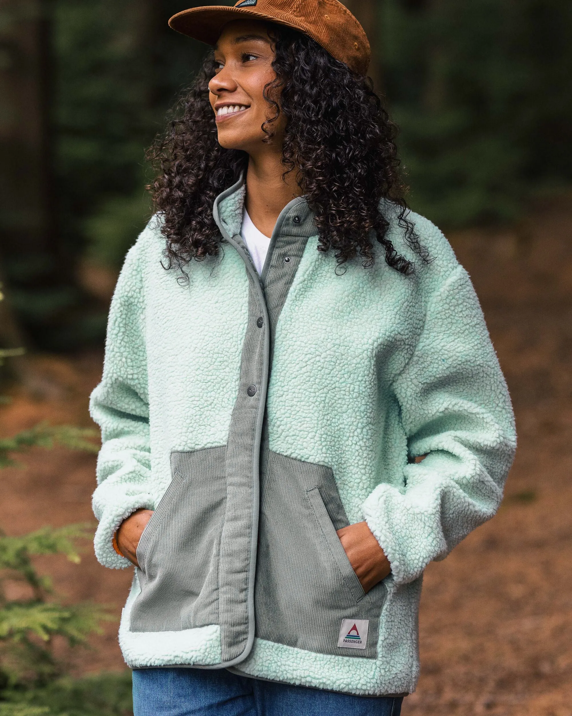 Clover Recycled Deep-Pile Sherpa Fleece - Surf Spray