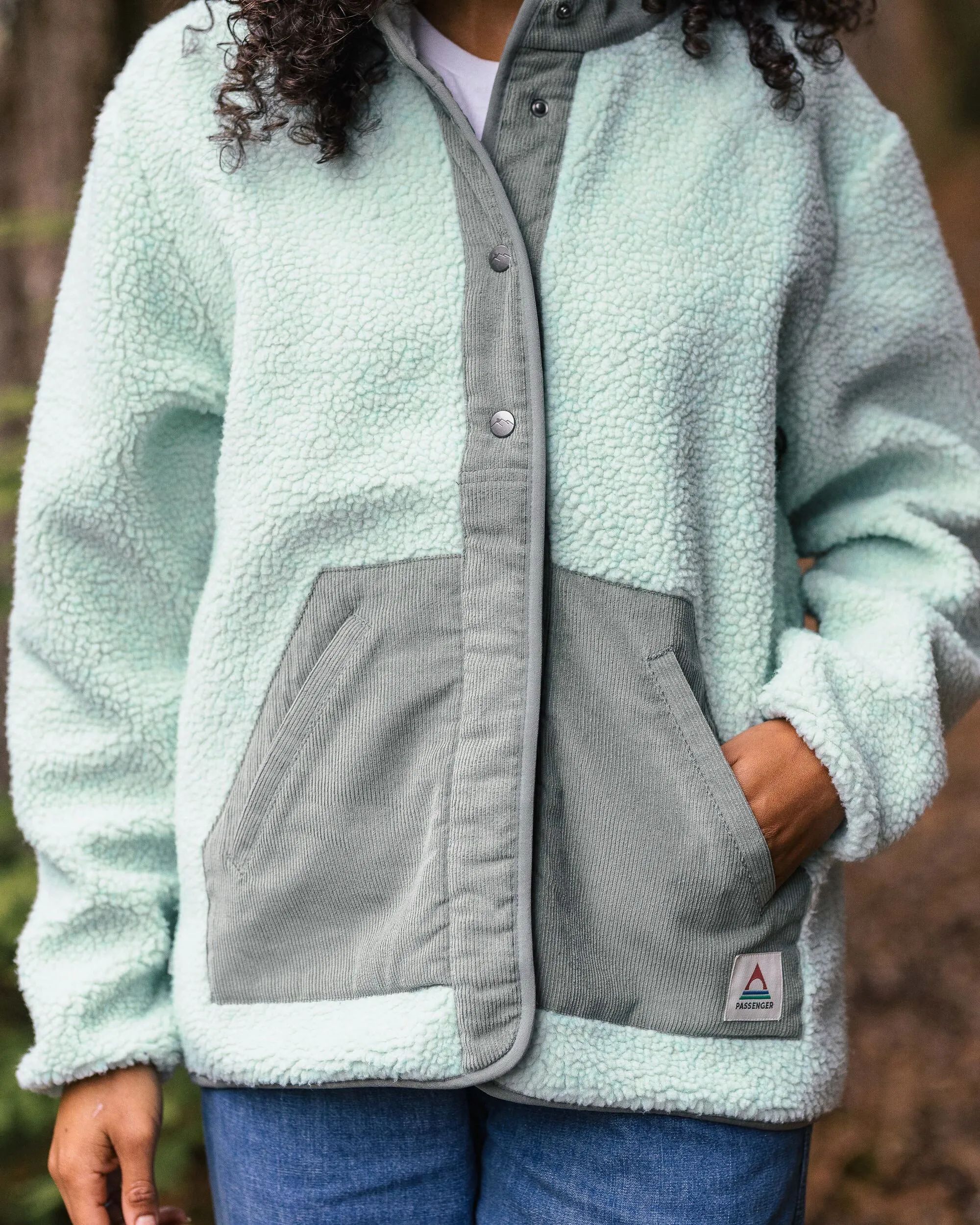 Clover Recycled Deep-Pile Sherpa Fleece - Surf Spray